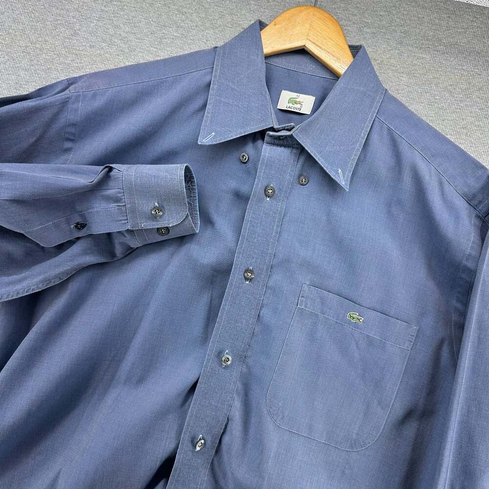 Lacoste Men's Size 42 Long Sleeve Button Down Shirt Blue